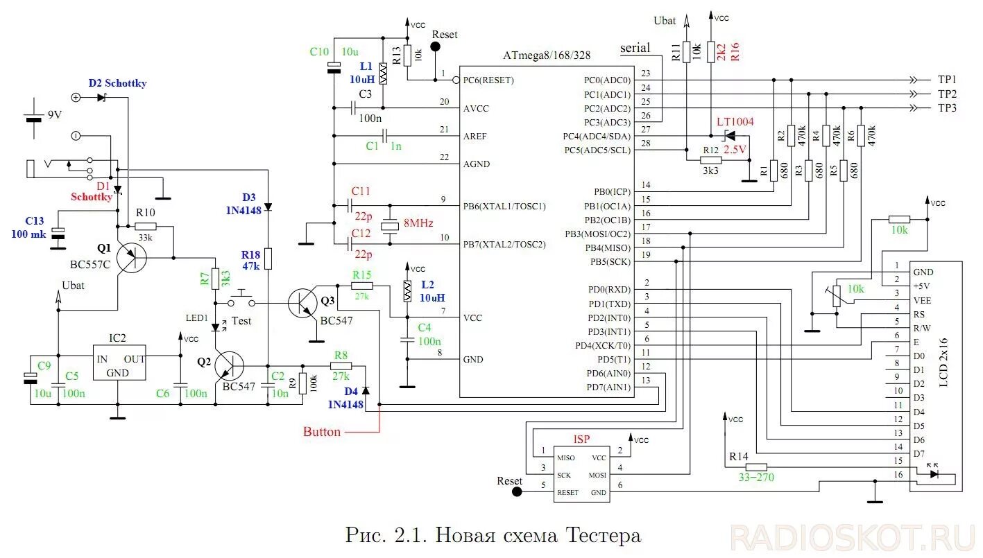 Gm328a схема принципиальная электрическая Модернизированный тестер полупроводников на ATmega 168/328 - DRIVE2