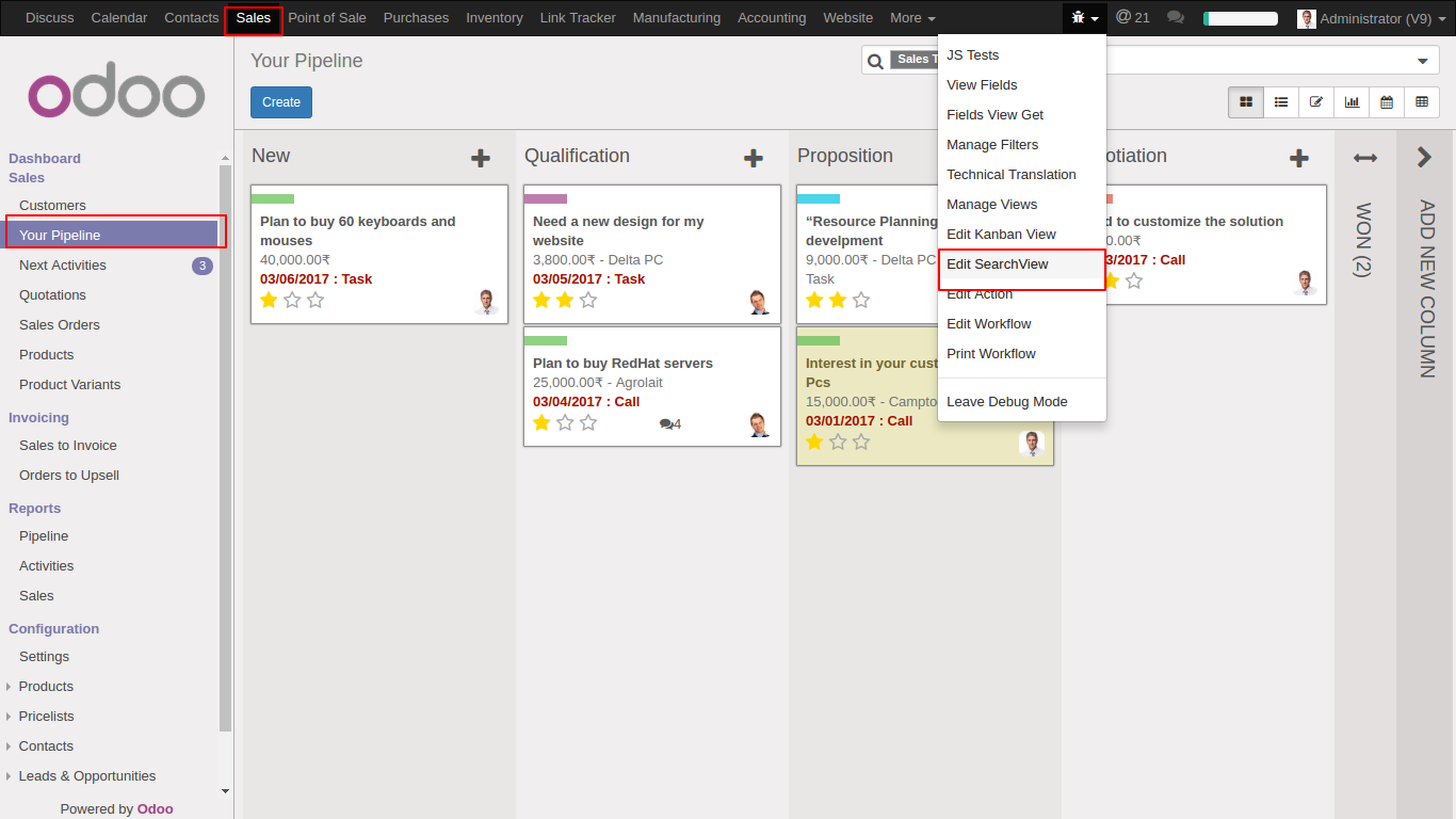 Go task деньги за фото xml - how to remove the default sales Team in search view from pipeline in odoo 