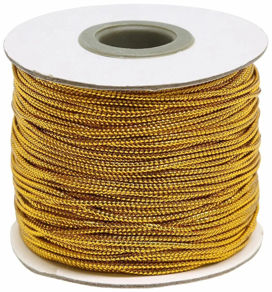 Gold шнур площадь маркина 5 фото Шнур для рукоделия, с люрексом, цвет: золото, 1,5 мм x 100 м - Шнуры - купить по