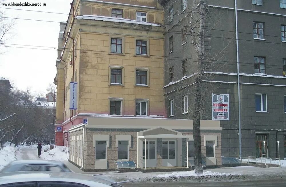 Golden thompson ул крылова 31 новосибирск фото Пристройка к магазину по улице Крылова, 14 в Центральном районе г. Новосибирска.