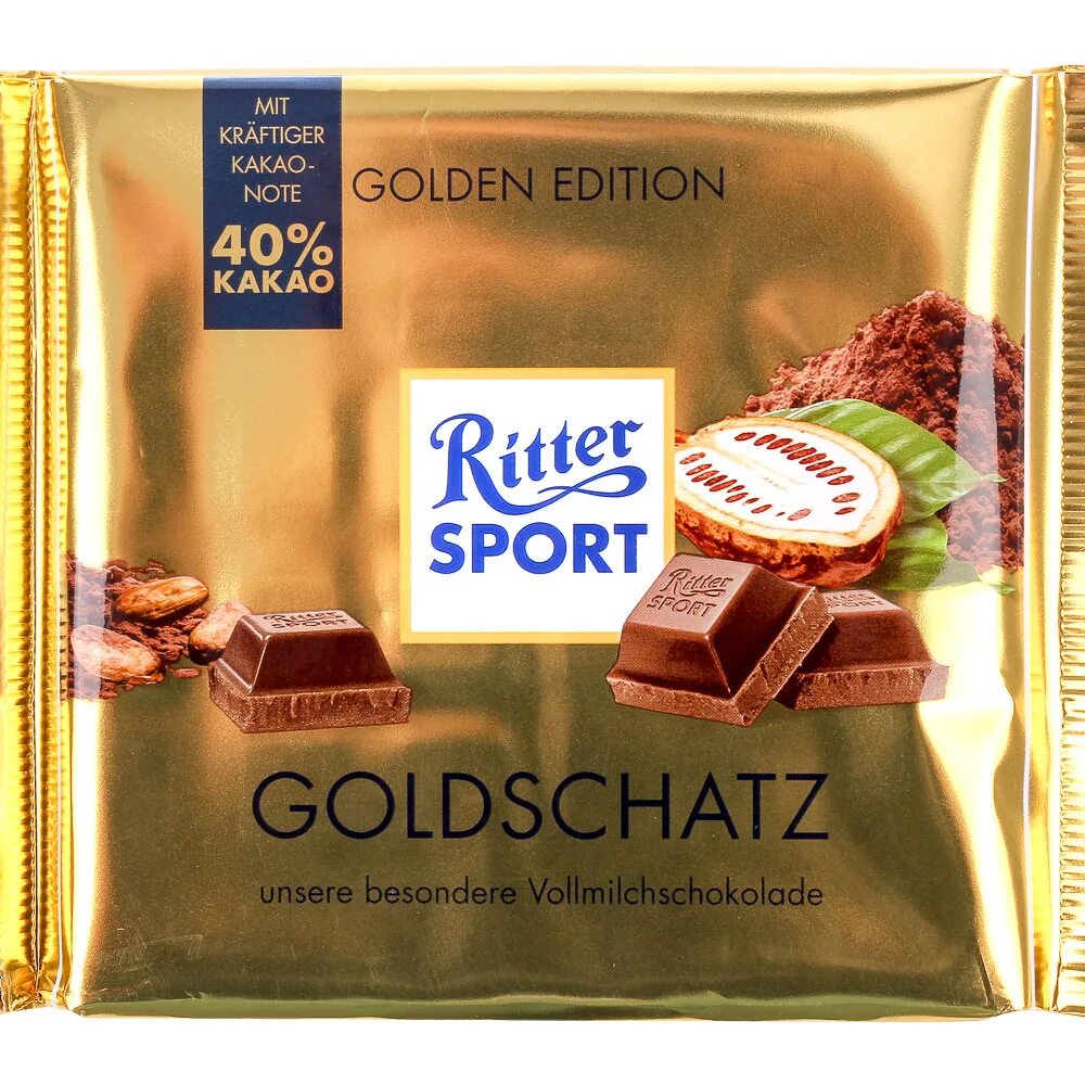 Goldschatz шоколад молочный 250г фото Срок до 28.09.2018г Шоколад Ritter SPORT 250г GOLDSCHATZ молочный купить за 100 