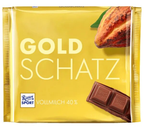 Goldschatz шоколад молочный 250г фото Ritter Sport Schokolade Goldschatz 250g, Вкус праздника 250гр - купить с доставк