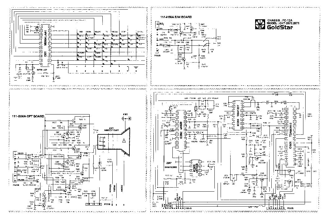 Goldstar cf 20a80y как подключить к приставке GOLDSTAR CKT2870 2871 PC12 Service Manual download, schematics, eeprom, repair i