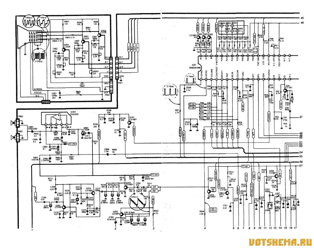 Goldstar cf 20a80y как подключить к приставке Схемы: LG CF-20E.. пошагово