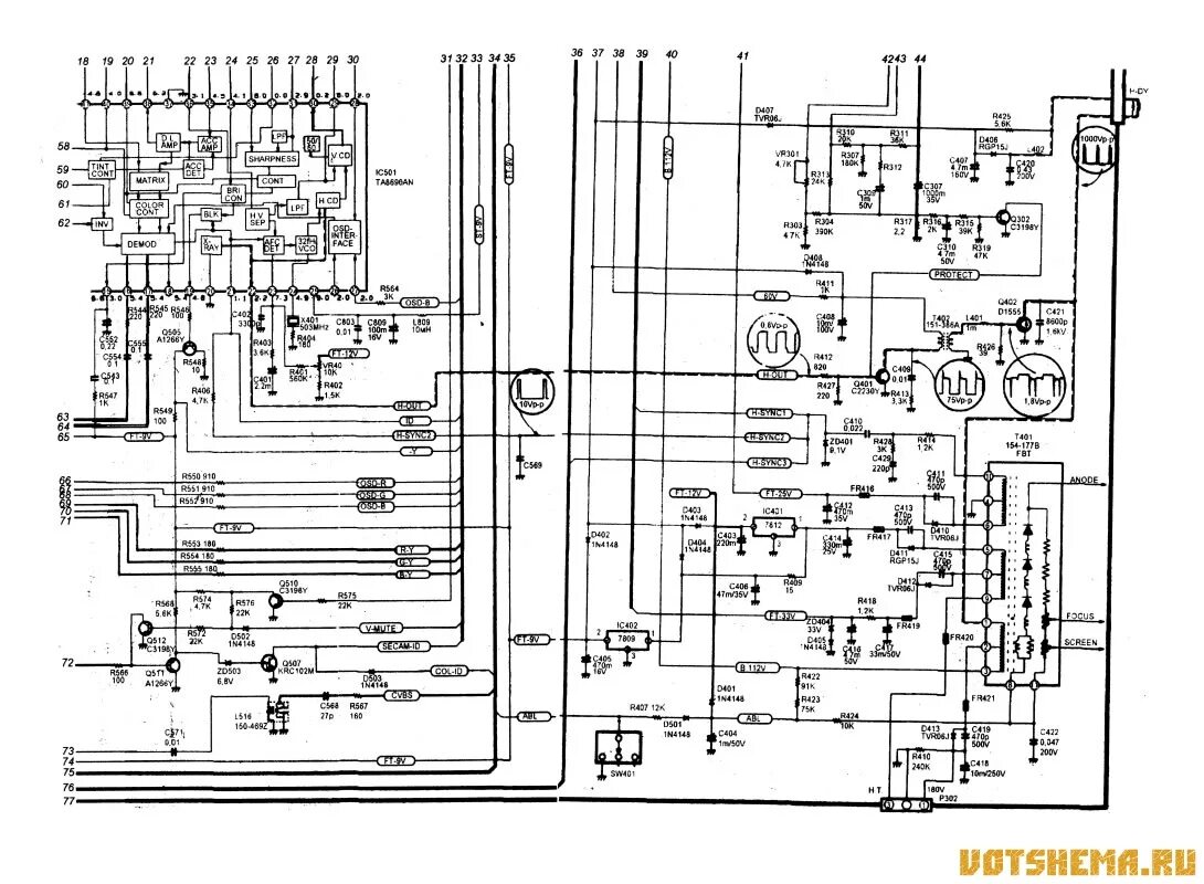 Goldstar cf 20a80y как подключить к приставке Схема телевизора Goldstar CF-14/20/21 B70Y " Вот схема! - Электронные схемы