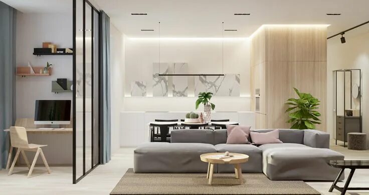 Good дизайн студия 2 Simply Chic Homes with Lots of Light Minimalist living room, Minimalist living