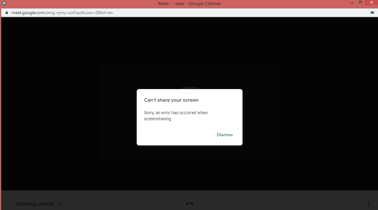 Google ошибка подключения How to fix "Error : can't share your screen" with Google Meet in Google Chrome B