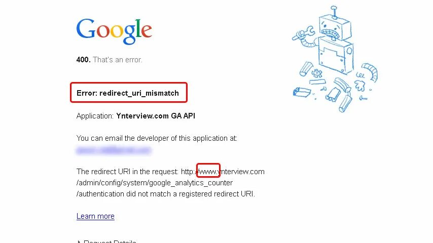 Google ошибка подключения Google Analytics Counter: get "Client ID" and "Client Secret" Drupal.org