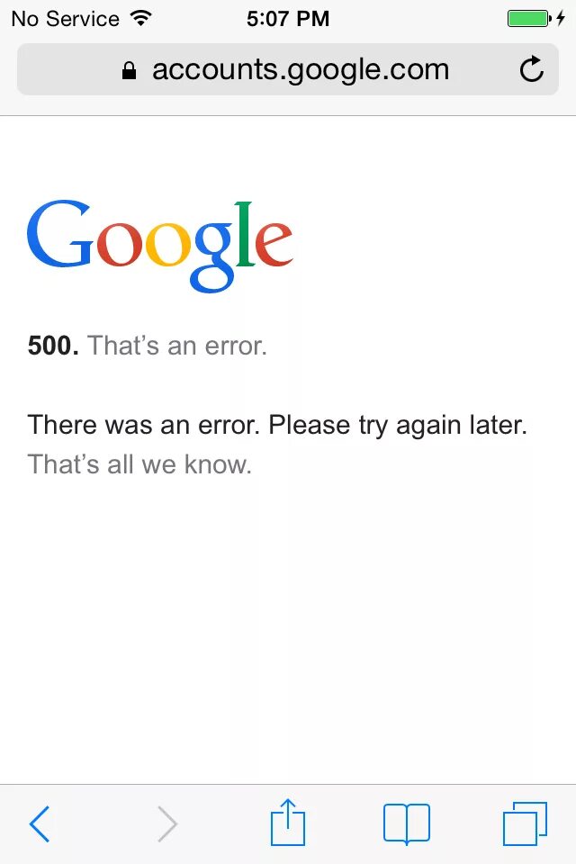 Google ошибка подключения ios - Error 500 while Sharing via Google plus - Stack Overflow