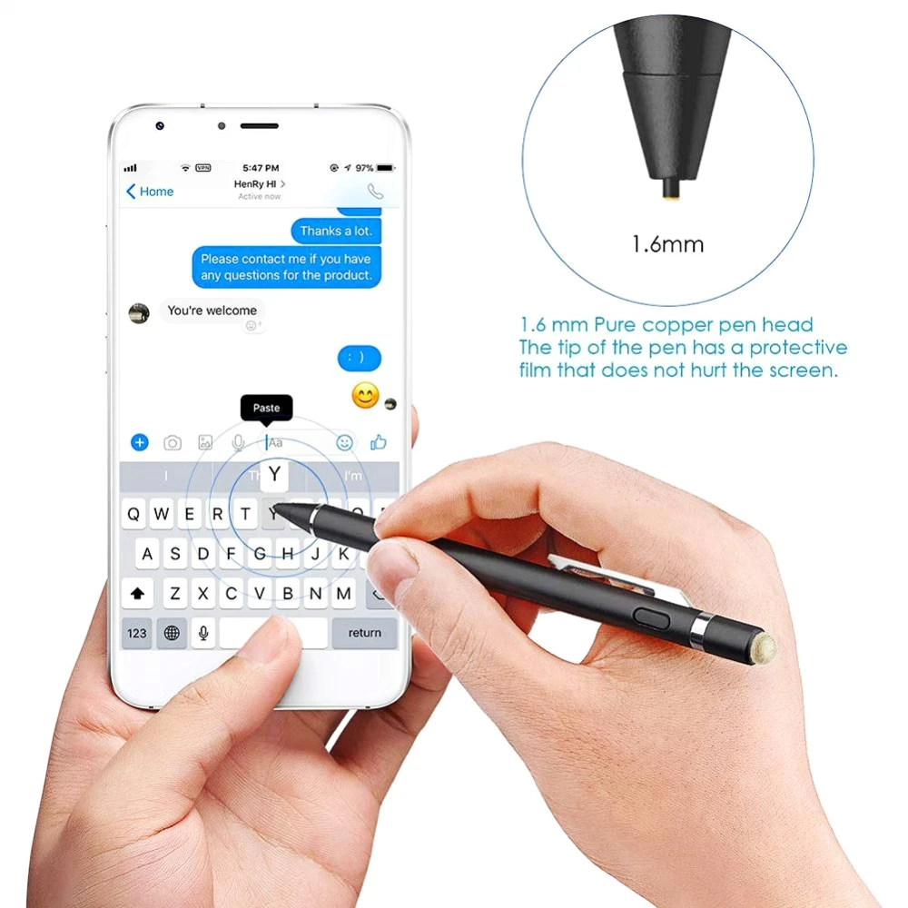 Goojodoq стилус как подключить к андроид Универсальный емкостный активный стилус для сенсорного экрана, умный Стилус для 