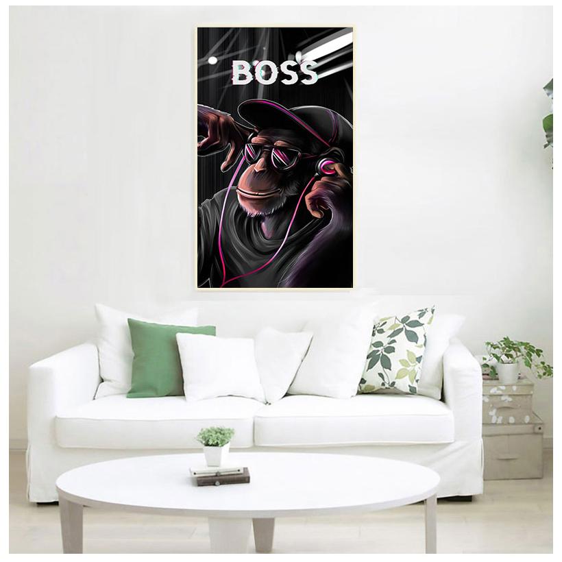 Gorilla oil ул калинина 25 фото Купить Поп-арт диджей обезьяна горилла картина маслом украшение дома настенный х