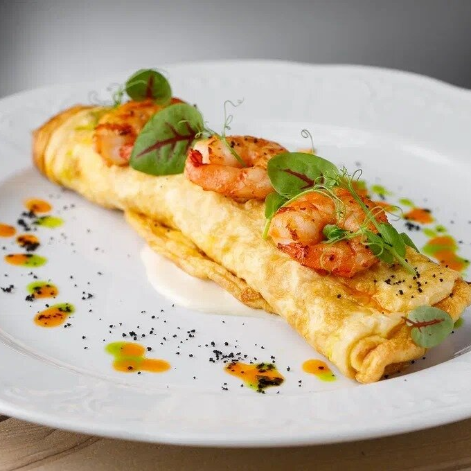 Gosть заречная дорога 21 фото Омлет со сливочным сыром и креветками - Gosть - Ресторан
