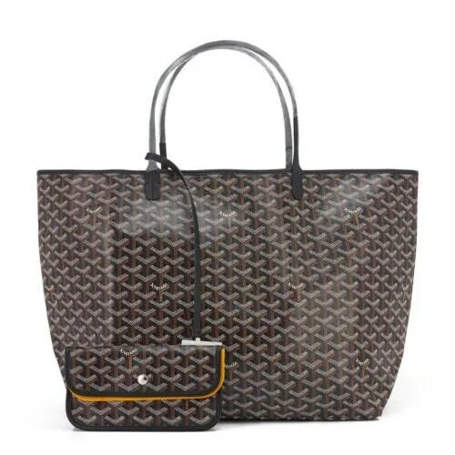 Goyard сумки фото ❤ новый подлинный Goyard Святого Людовика ГМ большая черная сумка с короткими ру