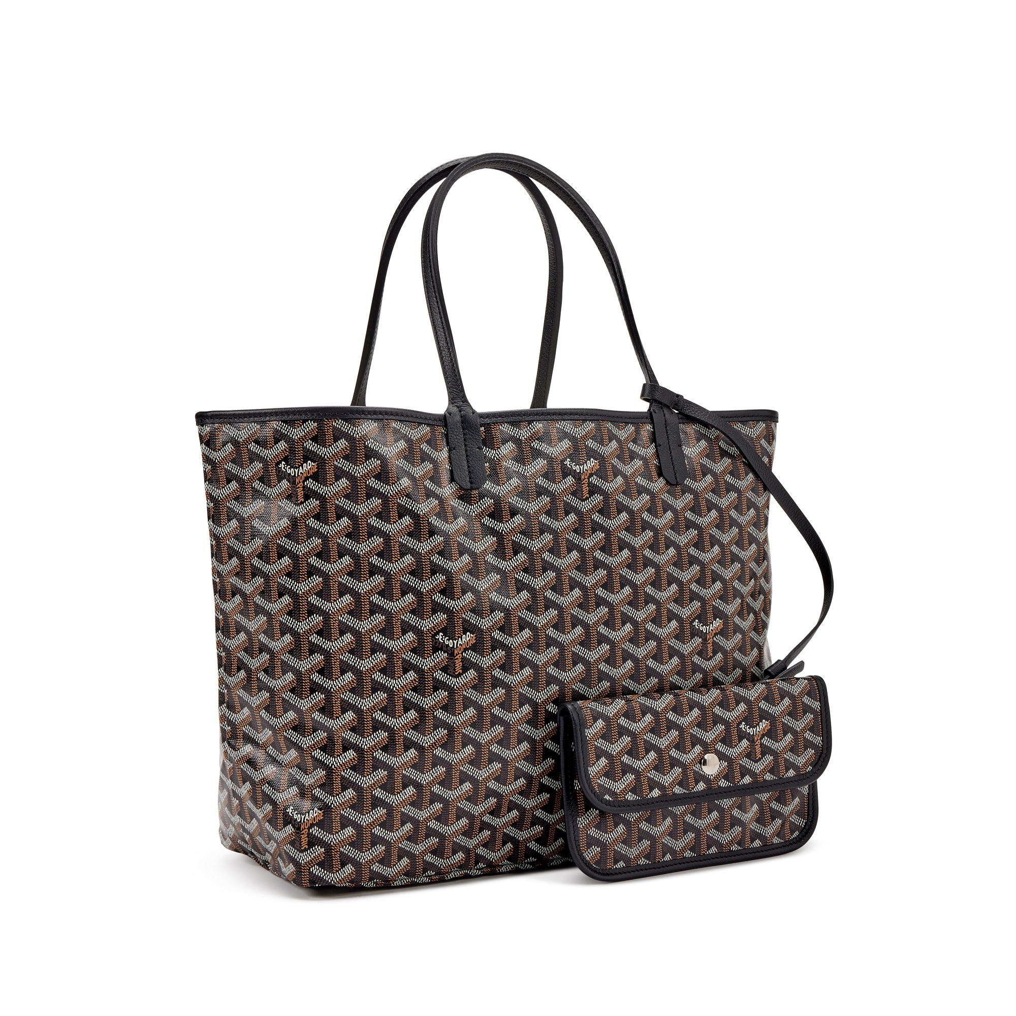 Goyard сумки фото Goyard Black Goyardine Coated Canvas St. Louis PM Tote Available For Immediate S