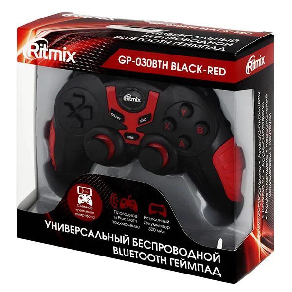 Gp 030bth как подключить к пк Геймпад Ritmix GP-030BTH Black/Red - отзывы покупателей и владельцев М.Видео - М