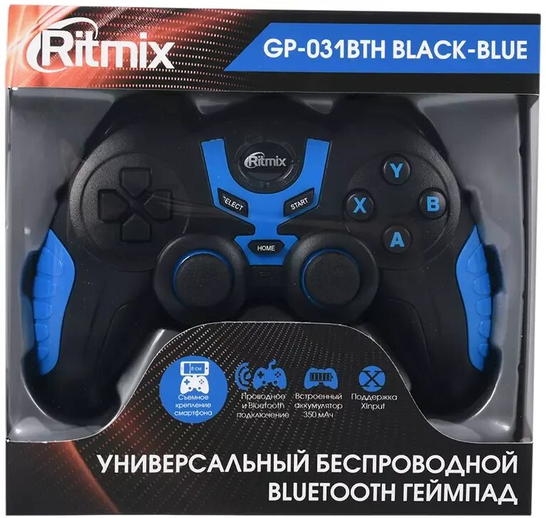 Gp 031bth как подключить к пк Геймпад беспроводной для смартфонов/планшетов RITMIX GP-031BTH Black Blue, аккум