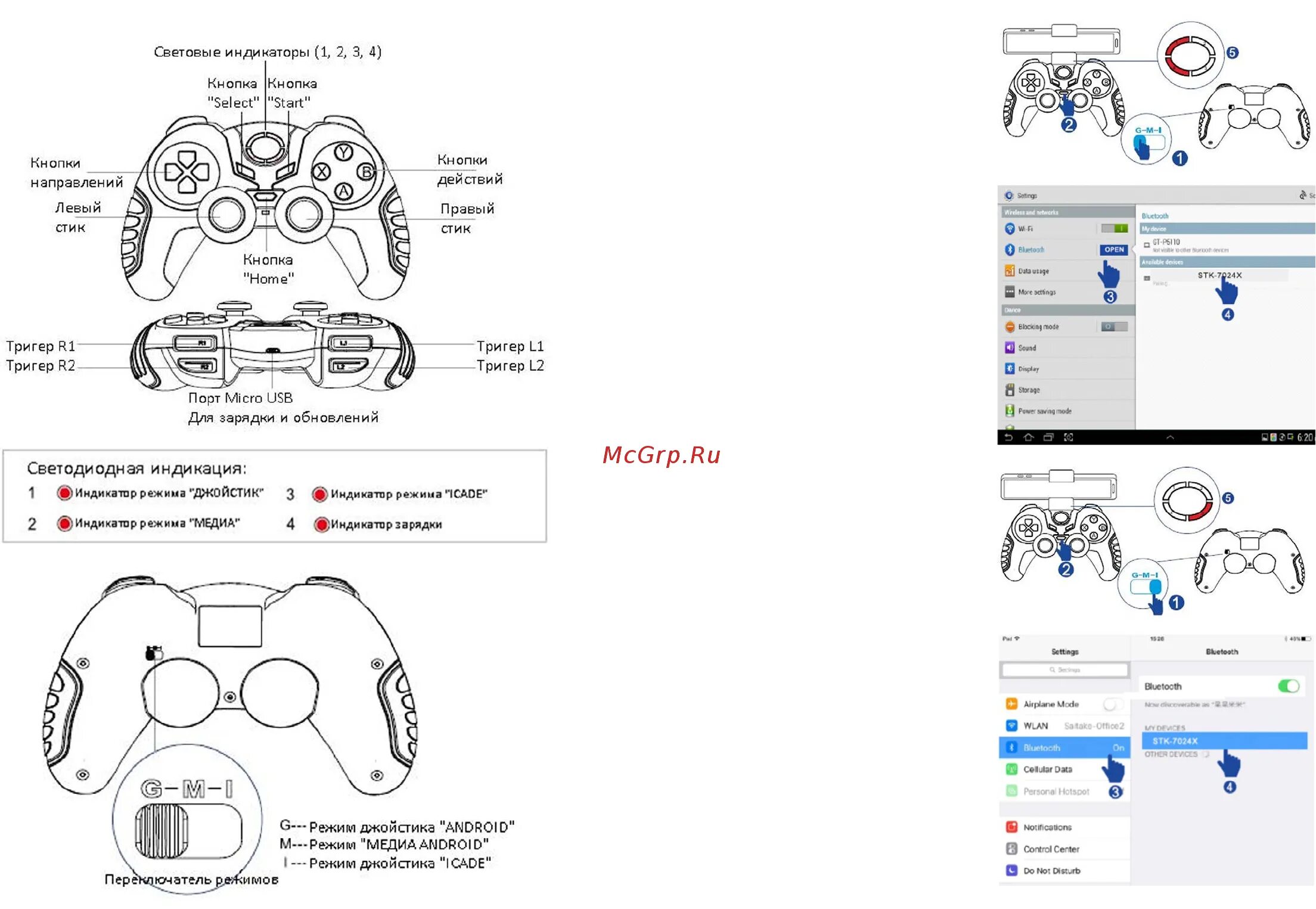Gp 031bth как подключить к пк Ritmix GP-030BTH Black/Red Руководство по эксплуатации онлайн 2/7 438280