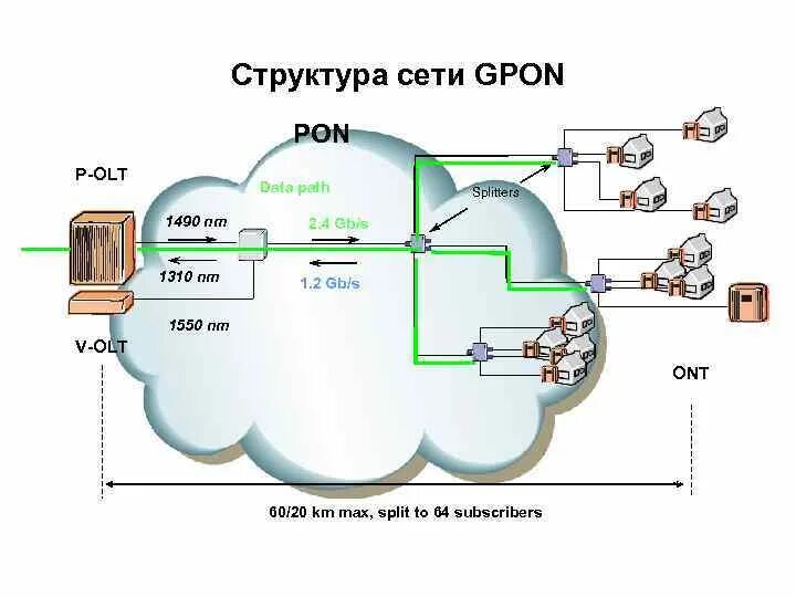 Gpon схема построения сети Технология структура сети
