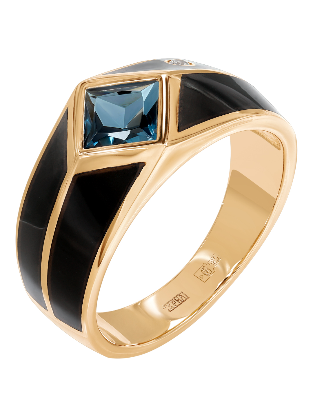 Graf кольцов ул кирова 73 фото Мужской золотой перстень GRAF КОЛЬЦОВ PN-k5kch-2f/k с Лондон топазом, фианитом -