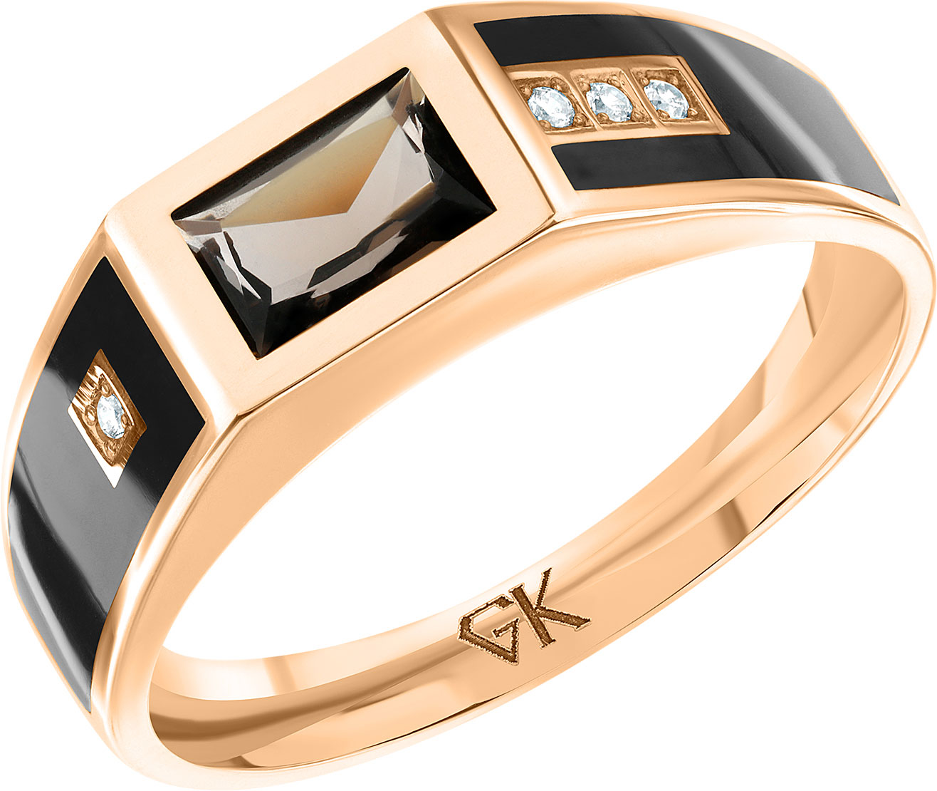 Graf кольцов ул кирова 73 фото Золотой перстень печатка GRAF КОЛЬЦОВ PN-K9RTF/K с кварцем, фианитами - купить в