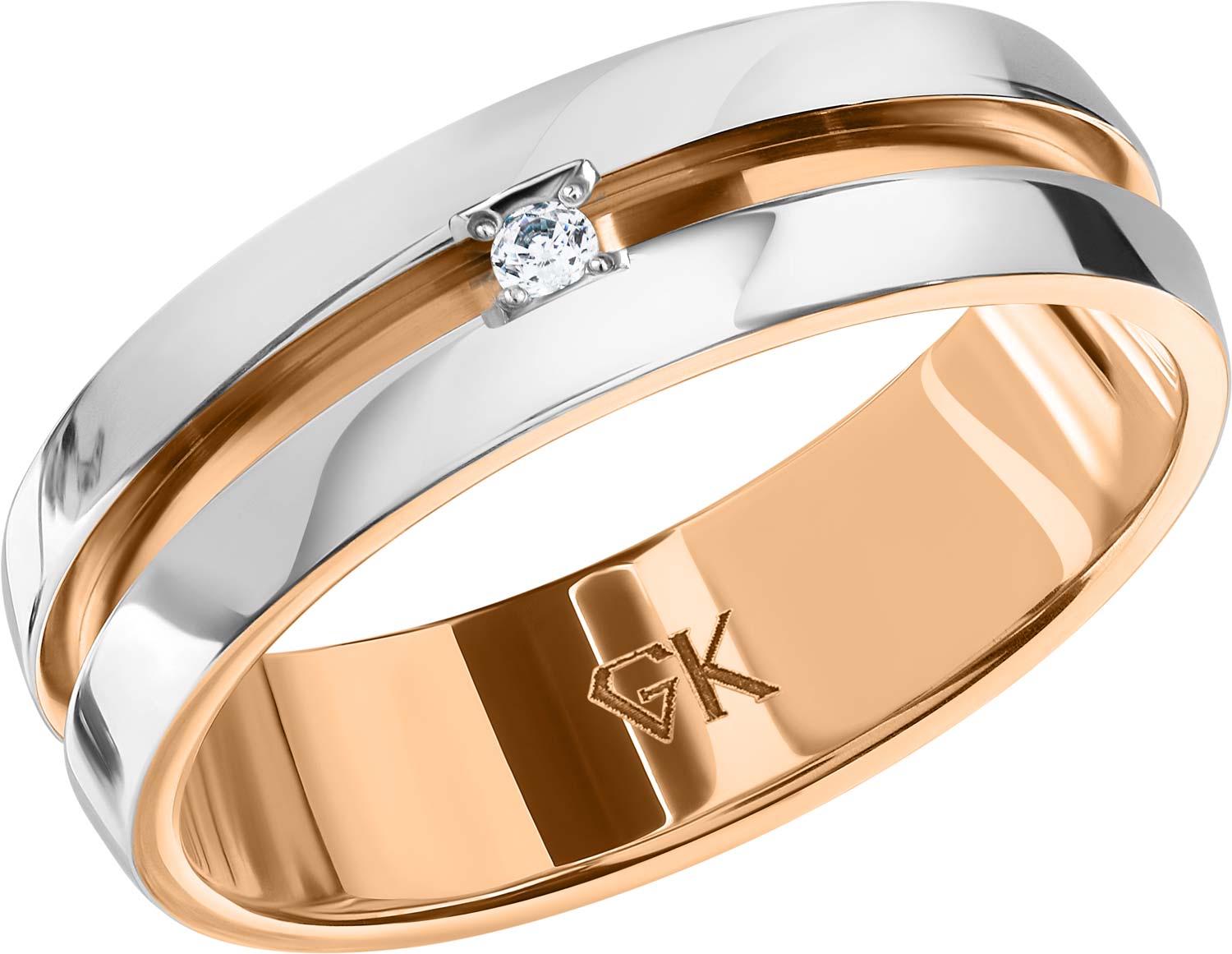 Graf кольцов ул кирова 73 фото Серебряное обручальное парное кольцо GRAF КОЛЬЦОВ EK-1-1f-bk/s с фианитом - купи