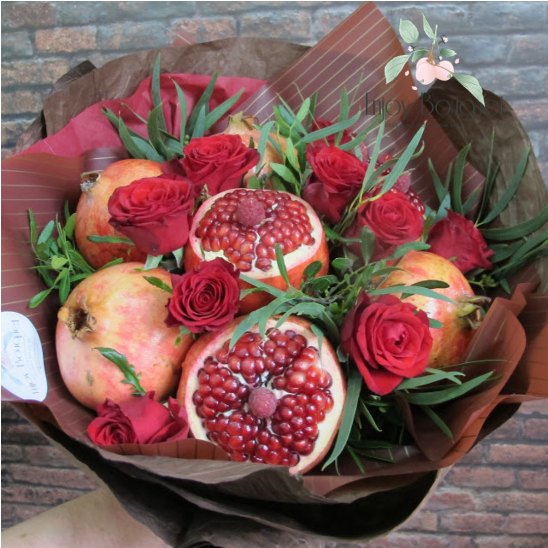 Granat buket ул чехова 223 фото Букет из гранатов "Юбилейный"