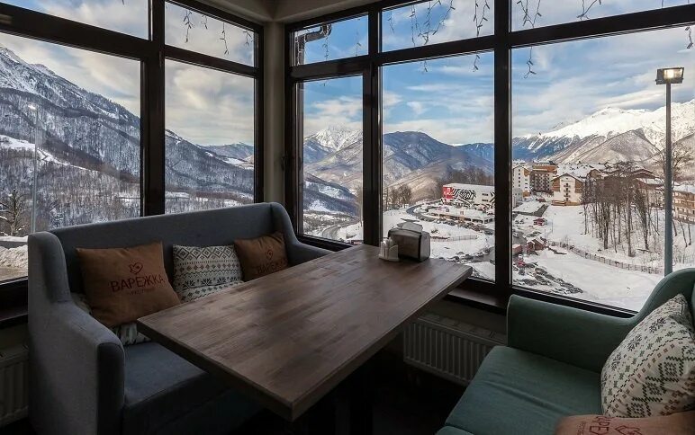 Grandway на красной поляне фото снаружи Рестобар "Варежка" - Отель Rosa Ski Inn / Роза Ски Инн Роза Хутор