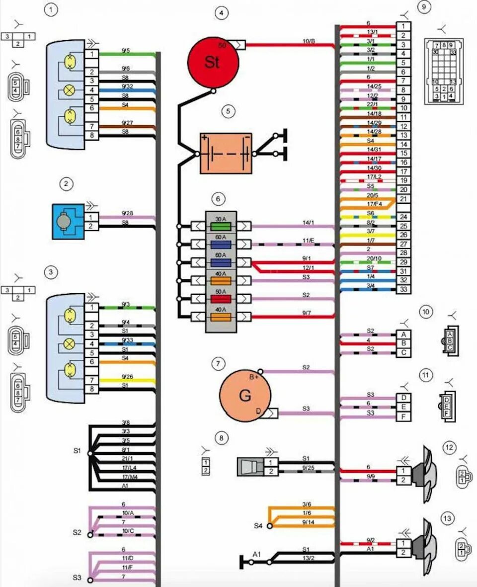 Granta электросхема № 12 Не работает вентилятор и чистка патрубка - Lada Гранта, 1,6 л, 2015 года св