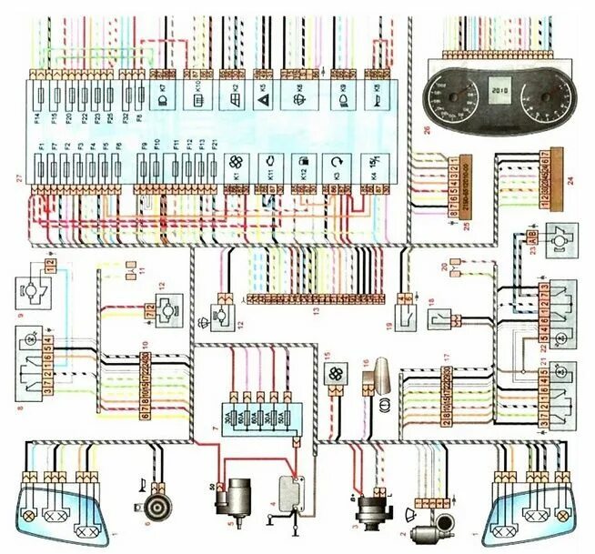 Granta электросхема Распиновка проводки Лада Гранта Система зажигания, Ладан, Автомобиль