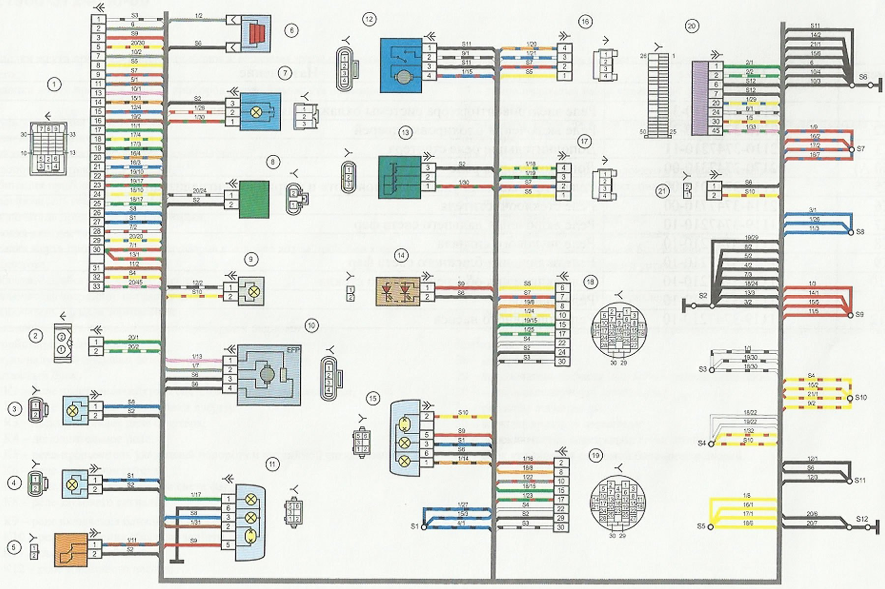 Granta электросхема Схема электрических соединений жгута проводов заднего Лада Гранта 1 (Lada Granta