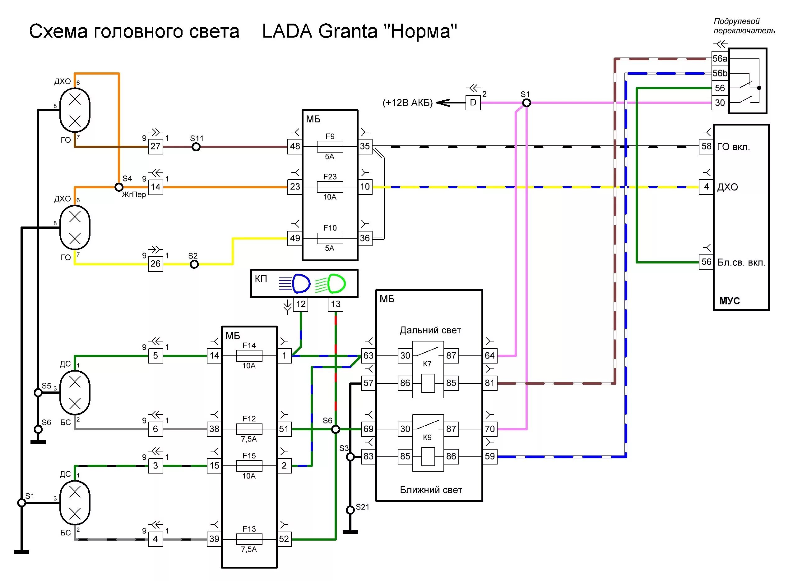 Granta электросхема Свет LGN / VFL.Ru - надёжный и быстрый фотохостинг с 2009 года