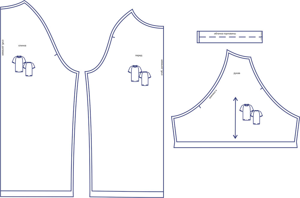 Grasser мужские выкройки Выкройка мужской футболки реглан MT230421