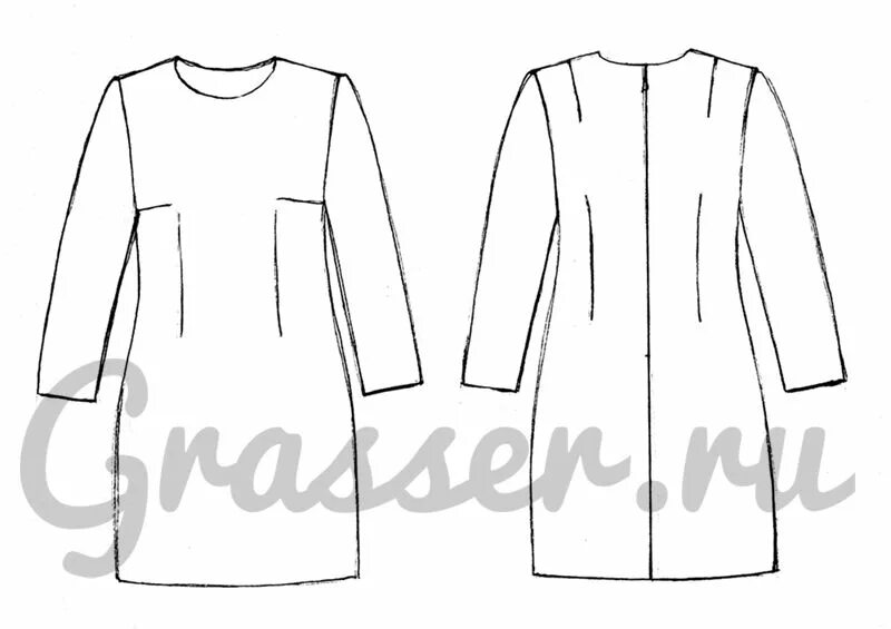 Grasser выкройки Базовые лекала больших размеров. Платье с втачным рукавом, выкройка № 570 купить