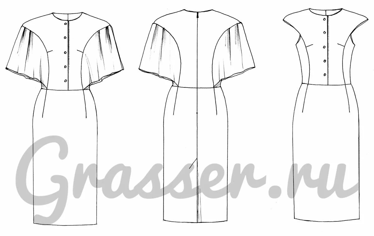 Grasser выкройки бесплатно на русском Выкройка платья - № 504, магазин выкроек GRASSER.RU #sewing_pattern #pattern #вы