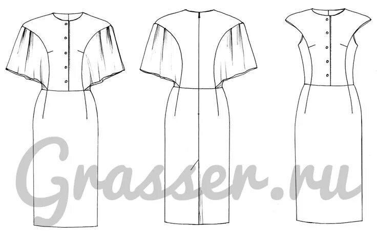 Grasser выкройки купить женской Выкройка платья - № 504, магазин выкроек GRASSER.RU #sewing_pattern #pattern #вы