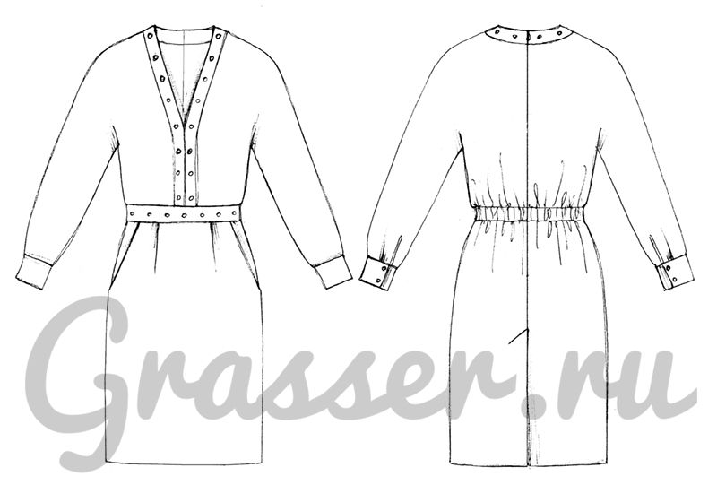 Grasser выкройки купить женской Выкройка платья - № 575, магазин выкроек GRASSER.RU #sewing_patterns #pattern #p