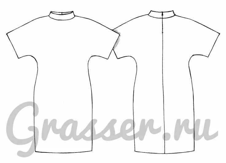 Grasser выкройки купить женской одежды Свободное платье с цельнокроенным рукавом, выкройка № 411 купить on-line Свободн