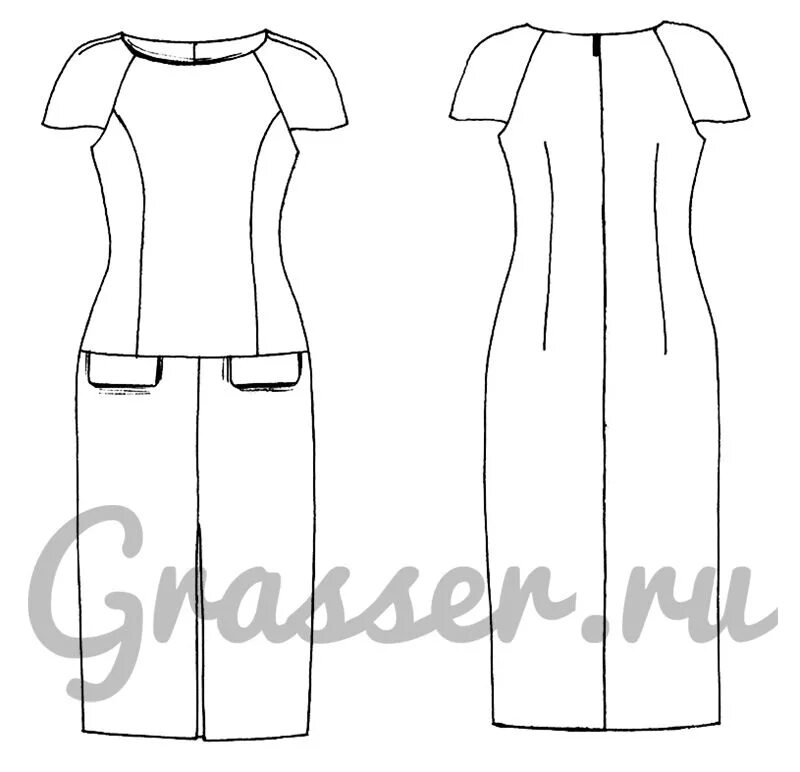 Grasser выкройки купить женской одежды Выкройка № 387, платье, магазин выкроек grasser.ru #sewing_pattern Платья, Выкро