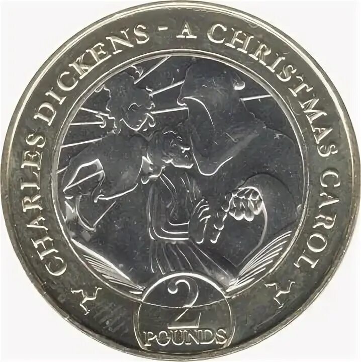Great britain pound комсомольская ул 15 фото 2 Pounds (Christmas Carol - Ghost of Christmas Past and Yet to Come) - Isle of M