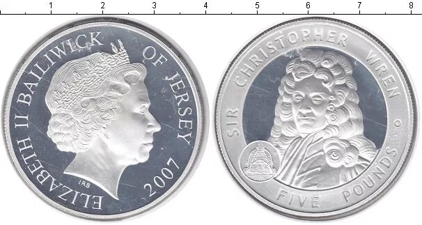 Great britain pound комсомольская ул 15 фото Купить монету Остров Джерси 5 фунтов Серебро - 2007 год Номер AB028-11