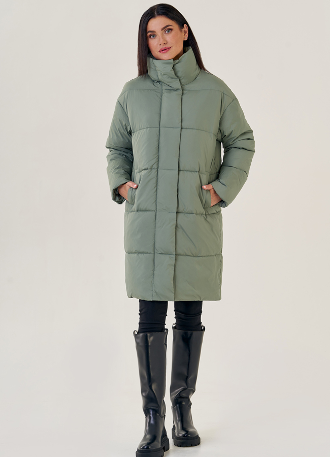 Green malina пролетарская ул 15 киров фото Пуховик женский со стойкой 23204 (зелёный) купить в Кирове - рассрочка, фото, от