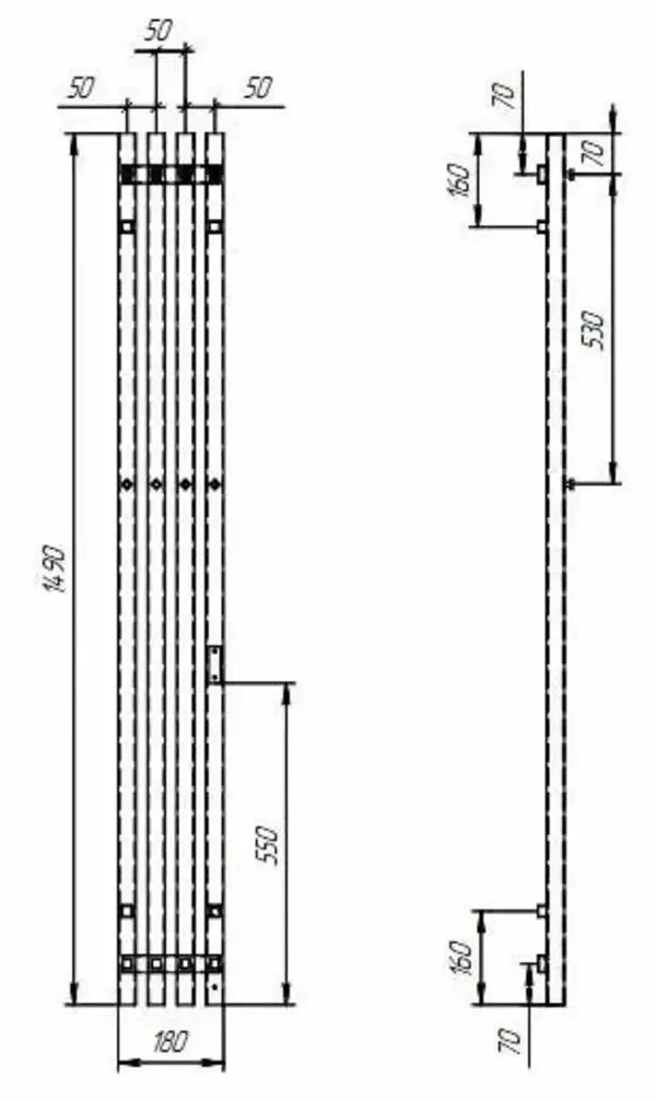 Grois полотенцесушитель электрический подключение Полотенцесушитель электрический Grois QUARTET GR-125 180x1500 белый матовый подк