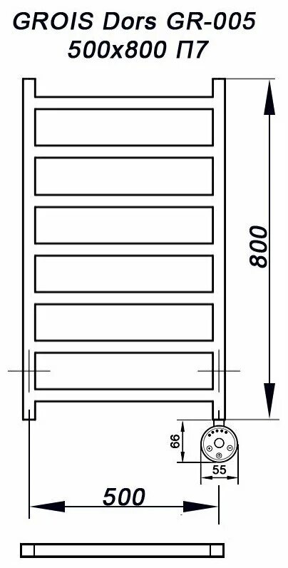 Grois полотенцесушитель электрический подключение Электрический полотенцесушитель Grois Dors GR-005 П7, ral 9005 черный - купить в
