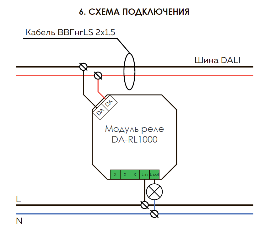 Grow 5000 подключение света Реле с управлением по протоколу DALI DA-RL1000 - AWADA SYSTEMS