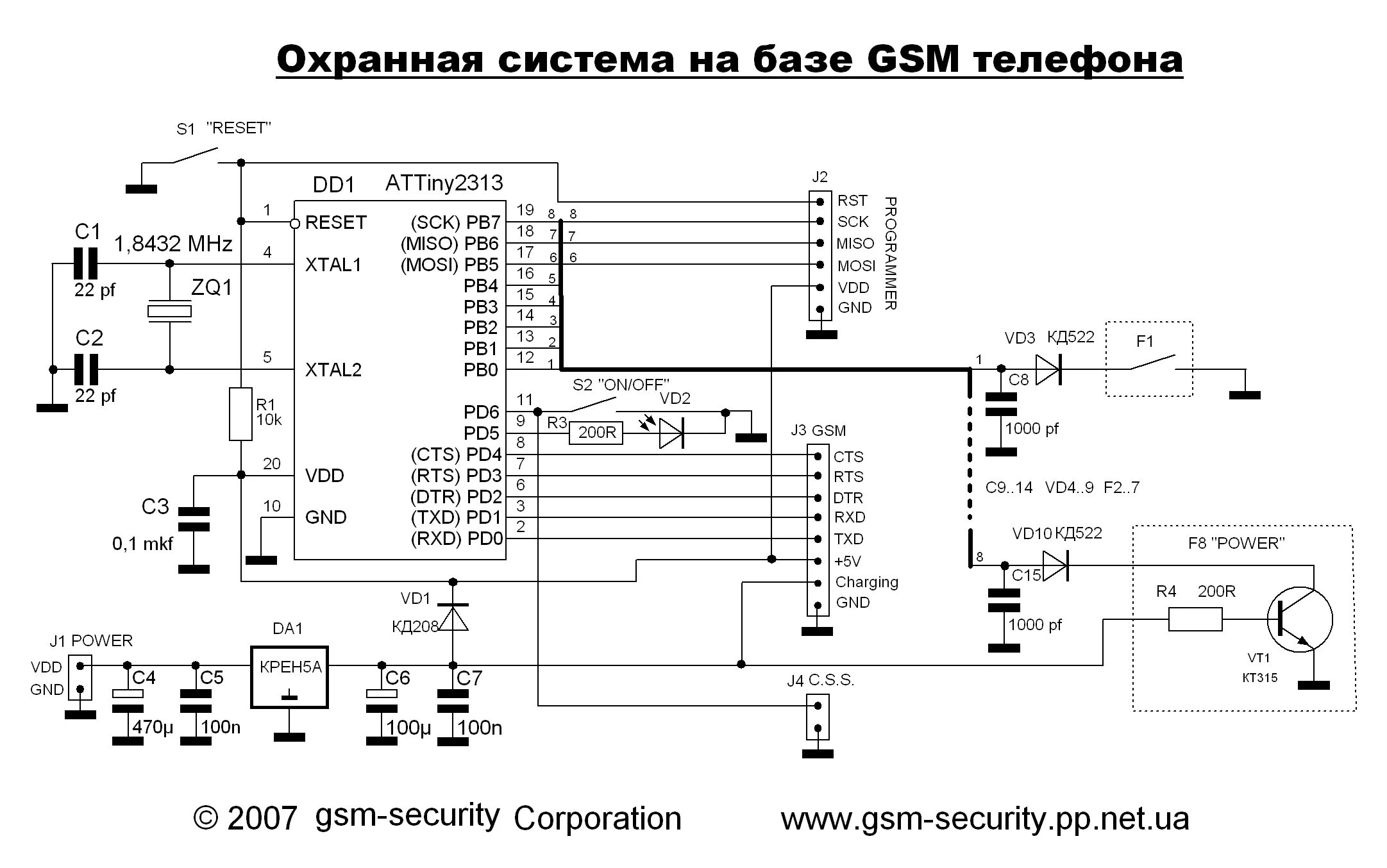 Gsm сигнализация схема подключения Охранная система на базе GSM телефона