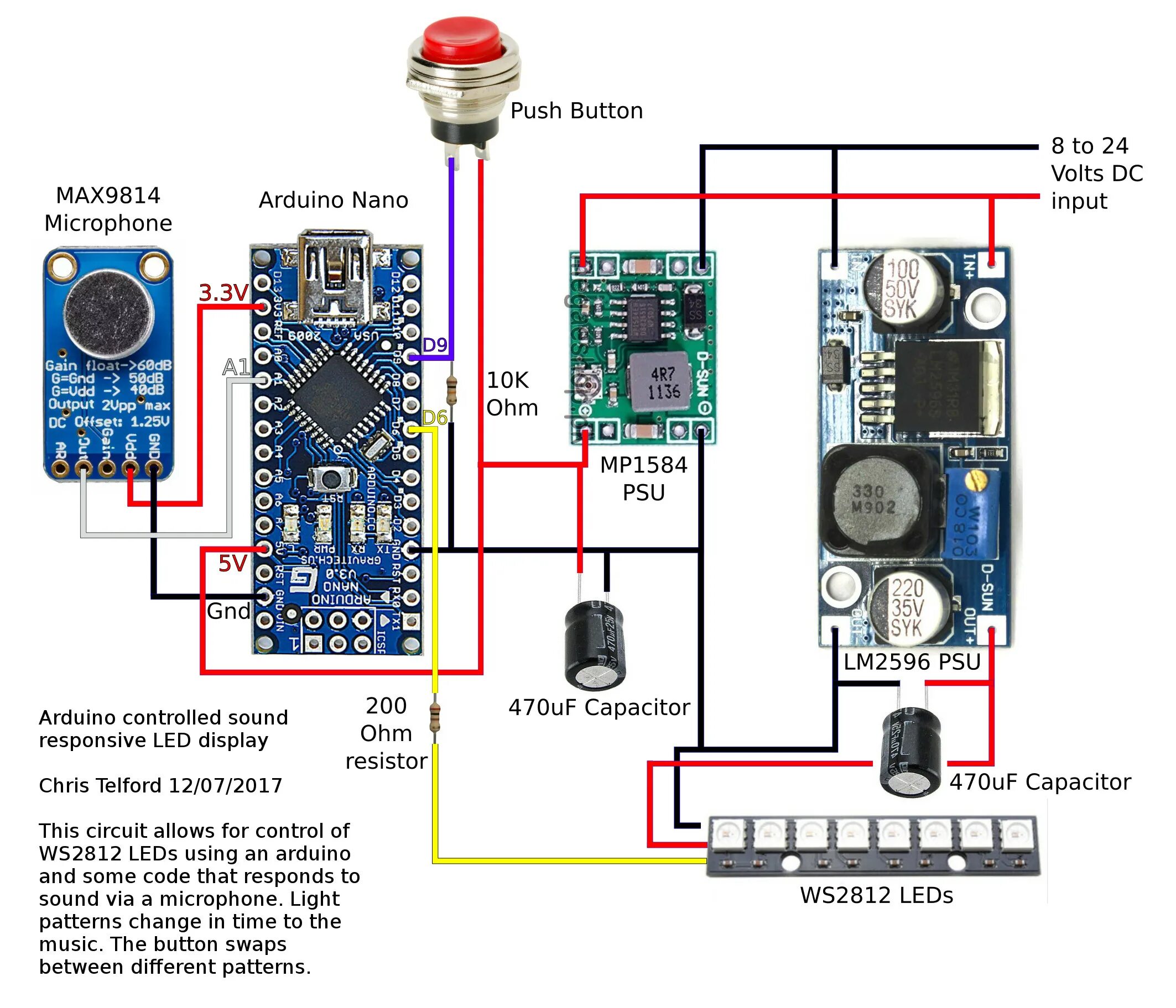 Gt4 max подключение к телефону Arduino controlled sound responsive LED display (3D printed parts) by Teslahed -