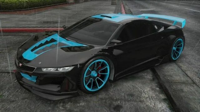 Gta online тюнинг машин Black Car with Blue Stripes: Gta 5 Vehicle