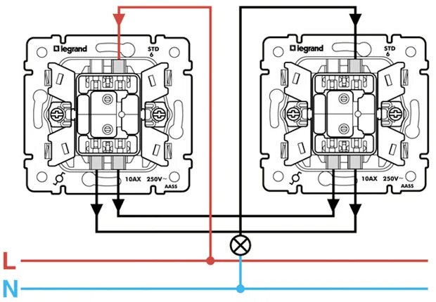 Gusi electric выключатель двухклавишный схема подключения ВСЕ О ПРОХОДНЫХ ВЫКЛЮЧАТЕЛЯХ - СХЕМЫ ПОДКЛЮЧЕНИЯ, СРАВНЕНИЕ, ВИДЕО