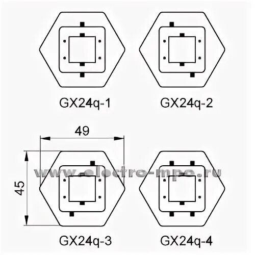 Gx24q 3 схема подключения Лампа 42Вт 25627 DULUX T/E 42W/840 GX24q-4 3200Лм 4000К компакт. люм. энергосбер