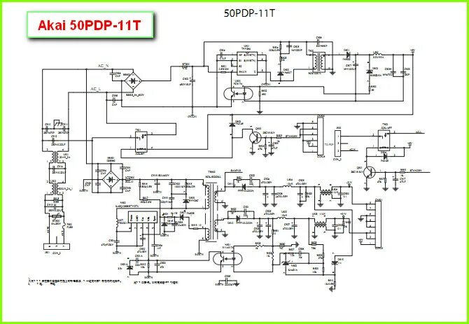 Gx3235s схема принципиальная электрическая Akai 50PDP-11T схема блока питания